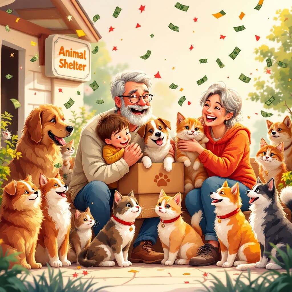 Animaux et personnes au refuge